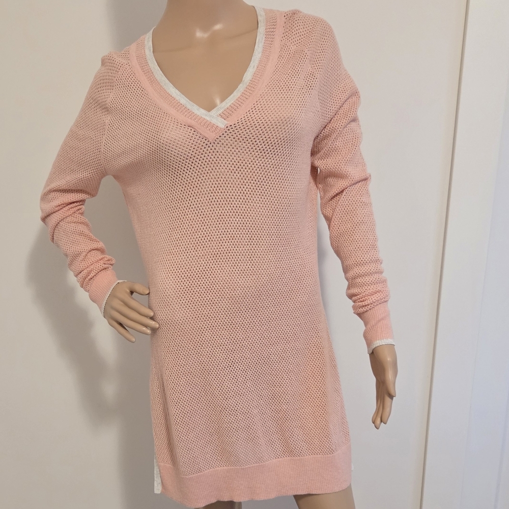 Smartwool Pink With Grey Trim Everyday Exploration Tunic Sweater